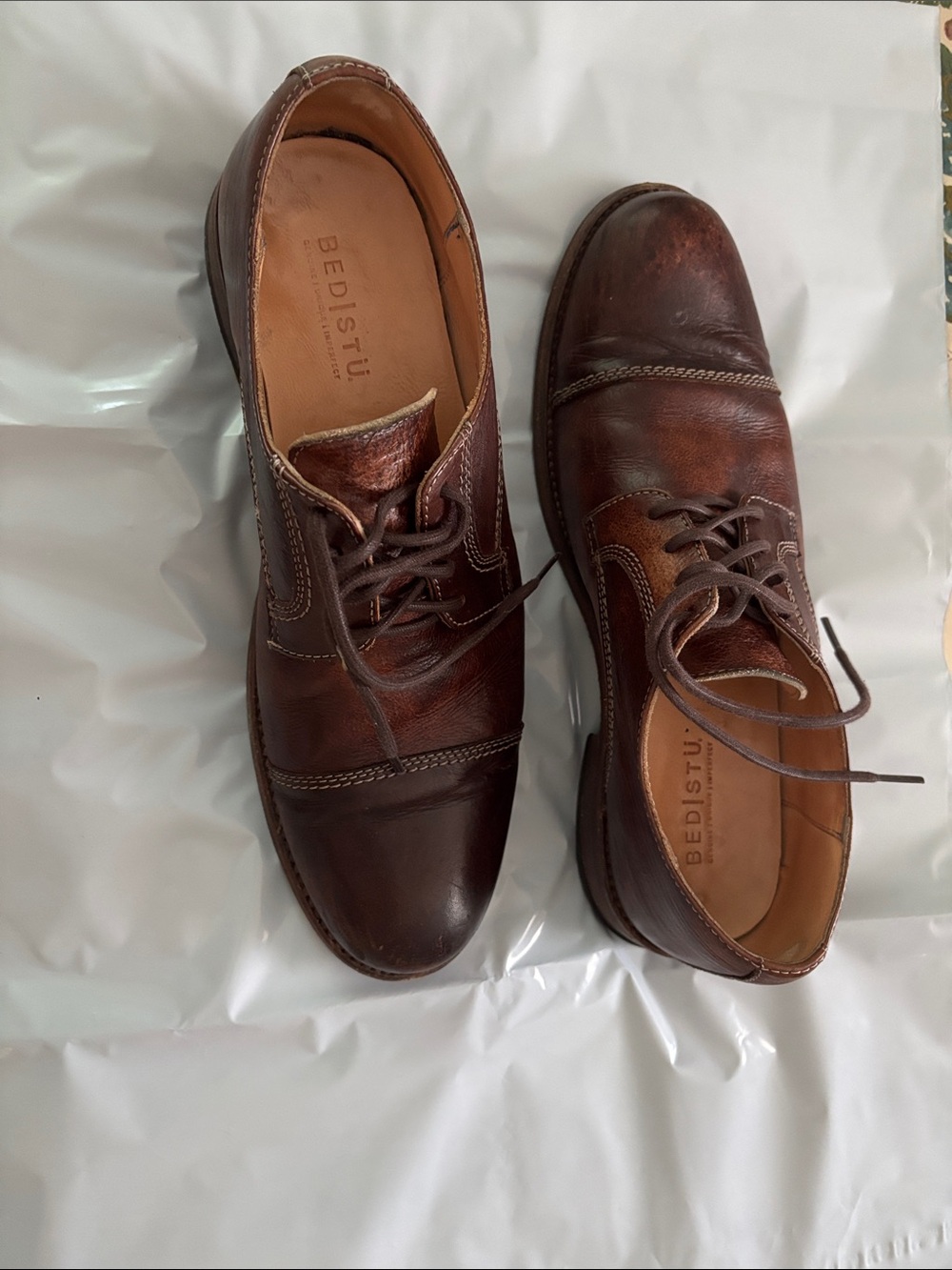 Bed Stu Men’s Dark Brown Leather Lace-Up Oxfords